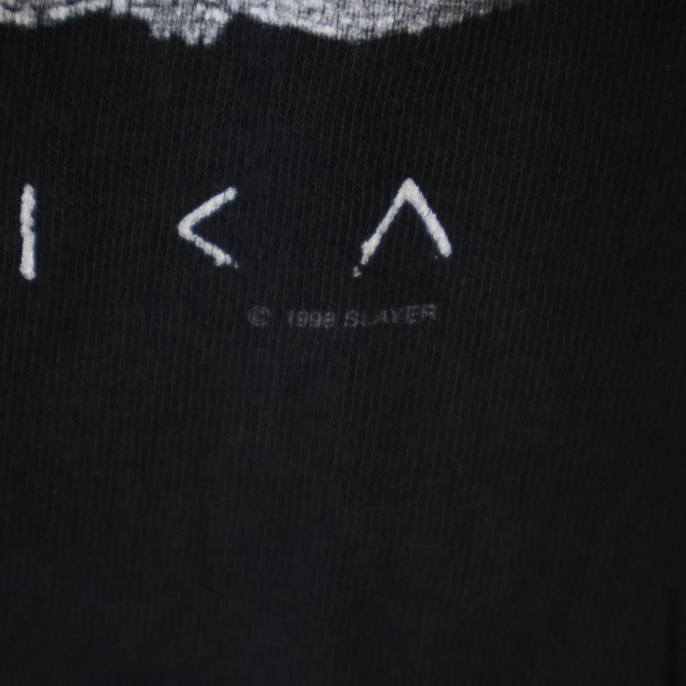 VINTAGE(ヴィンテージ) 90S VINTAGE SLAYER 1998 ヴィンテージ USA製 スレイヤー 両面プリント クルーネック コットン 半袖Tシャツ カットソー ブラック