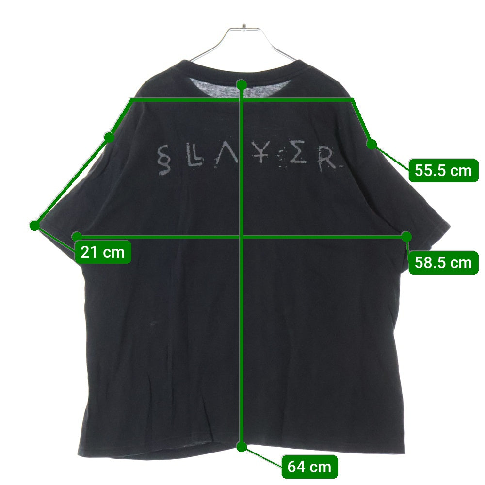 VINTAGE(ヴィンテージ) 90S VINTAGE SLAYER 1998 ヴィンテージ USA製 スレイヤー 両面プリント クルーネック コットン 半袖Tシャツ カットソー ブラック