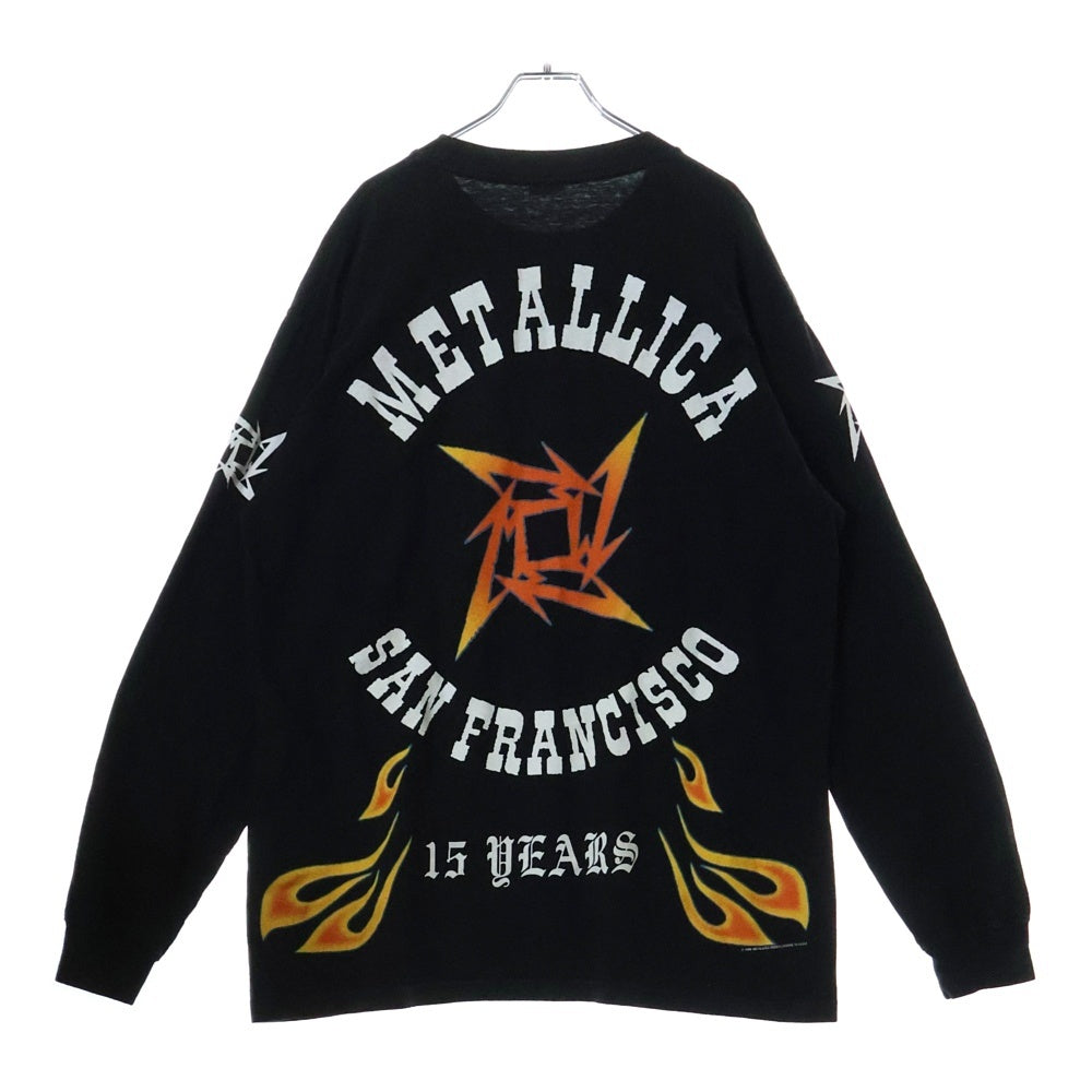 VINTAGE(ヴィンテージ) 90S METALLICA SAN FRANCISCO 15 YEARS LS TEE BASICSS メタリカ サンフランシスコ 15周年記念 両面プリント クルーネック 長袖Tシャツ