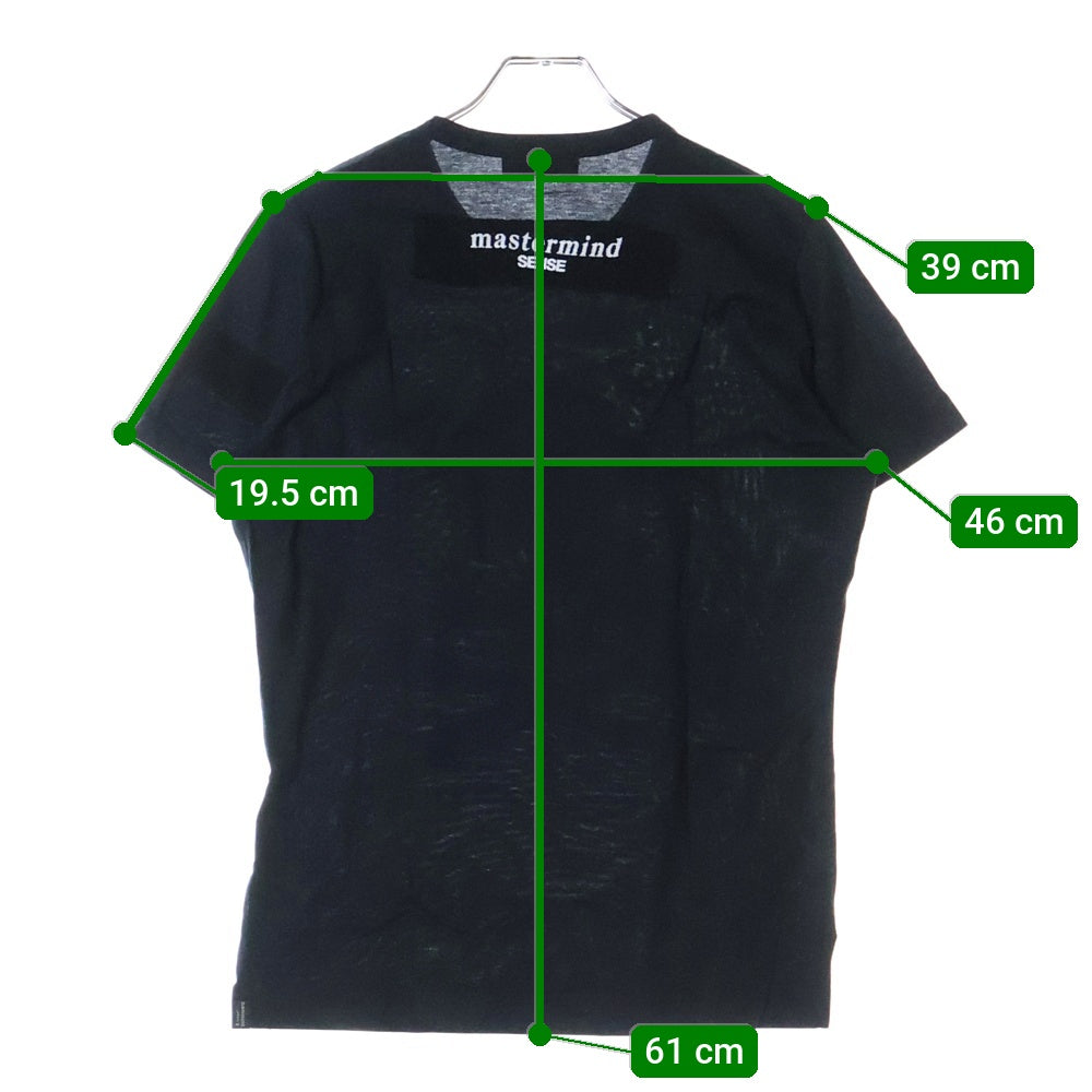 mastermind JAPAN(マスターマインドジャパン) SENSE別注 FUCKIN THE NOISE フロントスカルプリント クルーネック コットン 半袖Tシャツ カットソー ブラック