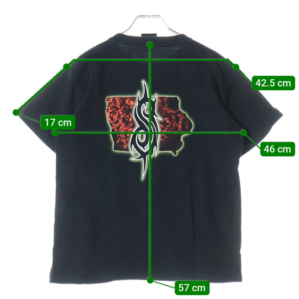 VINTAGE(ヴィンテージ) 00S VINTAGE SLIPKNOT 2002 SHOOT ヴィンテージ スリップノット 両面プリント クルーネック 半袖Tシャツ カットソー ブラック