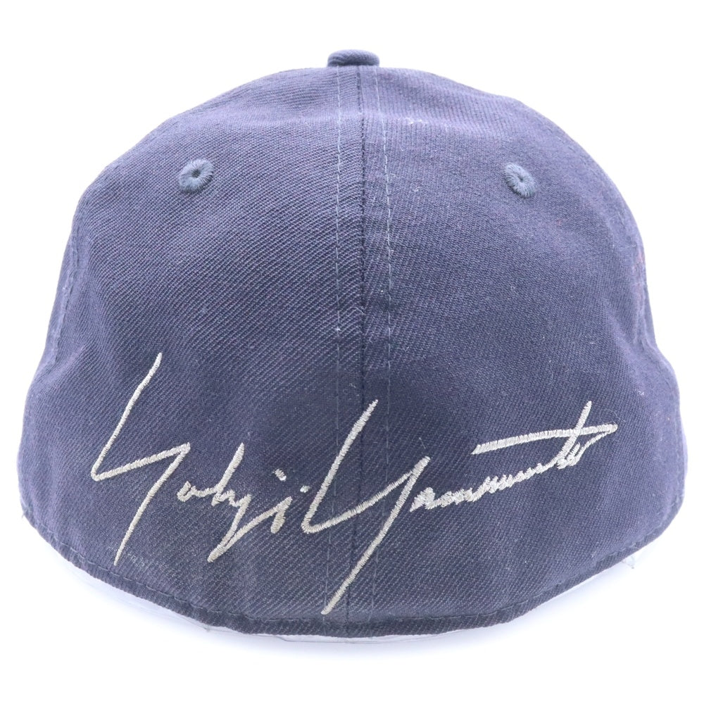 Yohji Yamamoto POUR HOMME(ヨウジヤマモト プールオム) ×NER ERA 59FIFTY バックサインロゴプリント キャップ 帽子 ネイビー