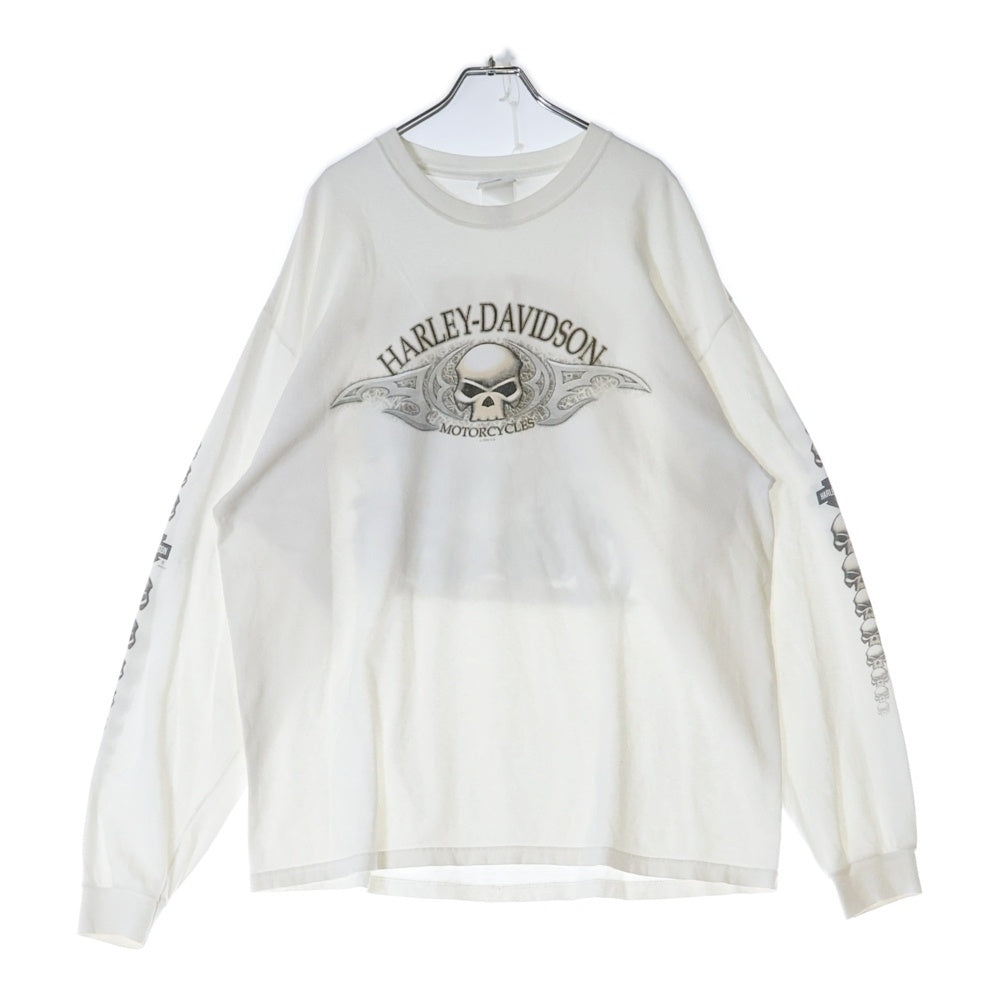 VINTAGE(ヴィンテージ) 00S VINTAGE HARLEY DAVIDSON CAPITAL CITY L/S TEE ヴィンテージ ハーレーダビッドソン キャピタル シティー クルーネック 長袖Tシャツ カットソー ホワイト