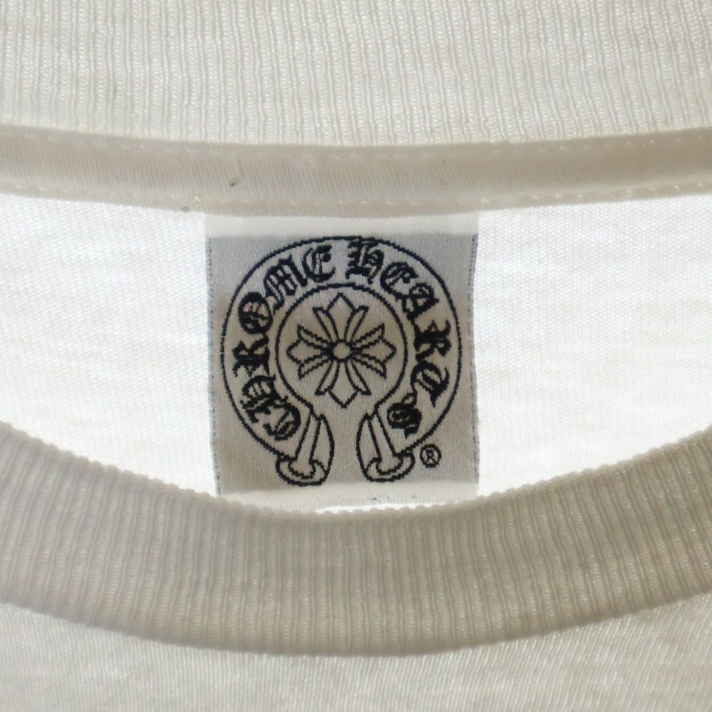 CHROME HEARTS(クロムハーツ) OLD SCROLL LABEL LOGO L/S TEE オールドモデル スクロールラベル ロゴプリント クルーネック 長袖Tシャツ カットソー ホワイト