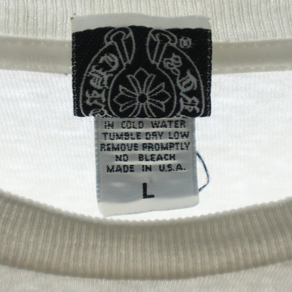 CHROME HEARTS(クロムハーツ) OLD SCROLL LABEL LOGO L/S TEE オールドモデル スクロールラベル ロゴプリント クルーネック 長袖Tシャツ カットソー ホワイト