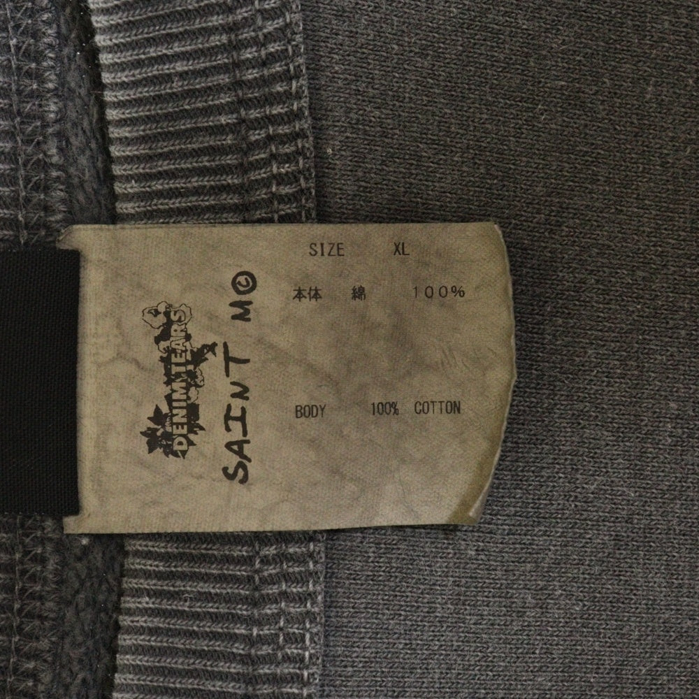 SAINT MICHAEL(セントマイケル) 22AW ×DENIM TEARS DT CREW SWT デニムティアーズ 両面プリント クルーネック スウェット トレーナー ブラック SM-A22-0000-050