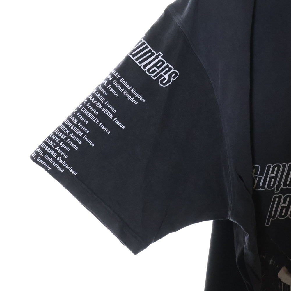 BALENCIAGA(バレンシアガ) 22SS SPEED HUNTER スピード ハンター 再構築 両面プリント ダメージ加工 クルーネック カットソー ドッキング 半袖Tシャツ ブラック 698811 TMVC9