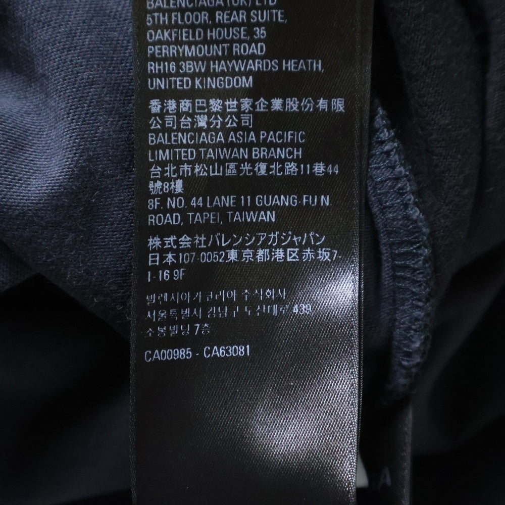 BALENCIAGA(バレンシアガ) 22SS SPEED HUNTER スピード ハンター 再構築 両面プリント ダメージ加工 クルーネック カットソー ドッキング 半袖Tシャツ ブラック 698811 TMVC9