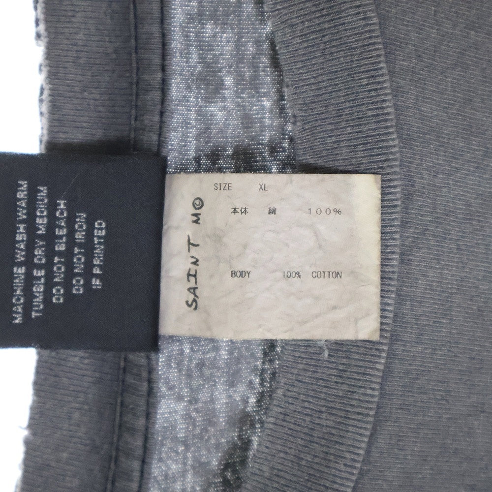 SAINT MICHAEL(セントマイケル) 22AW SIN LS TEE 両面プリント ダメージ加工 クルーネック カットソー 長袖Tシャツ ブラック SM-A22-0000-012