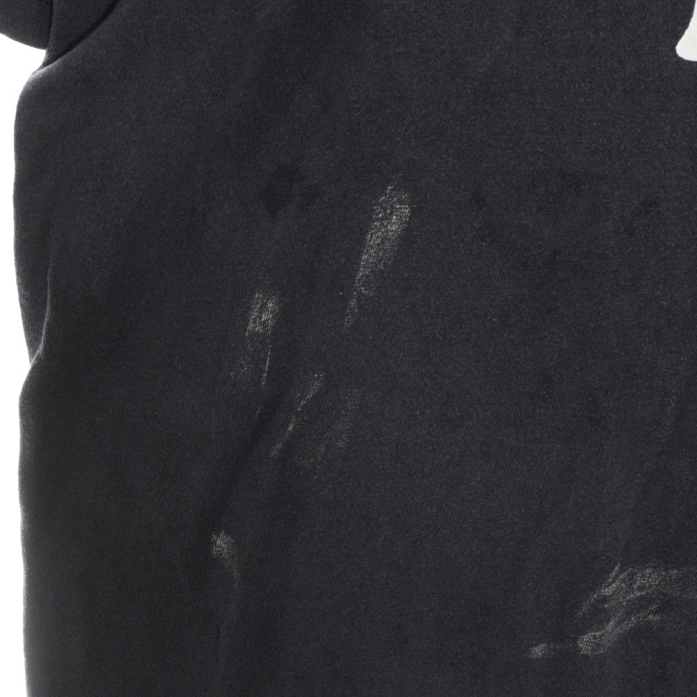 READY MADE(レディメイド) 24SS T-SHIRT PEACE ピース 両面プリント ダメージ加工 クルーネック カットソー 半袖Tシャツ ブラック RE-CO-BK-00-00-280