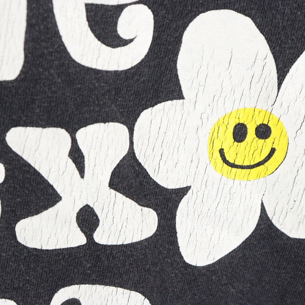 READY MADE(レディメイド) 24SS T-SHIRT PEACE ピース 両面プリント ダメージ加工 クルーネック カットソー 半袖Tシャツ ブラック RE-CO-BK-00-00-280