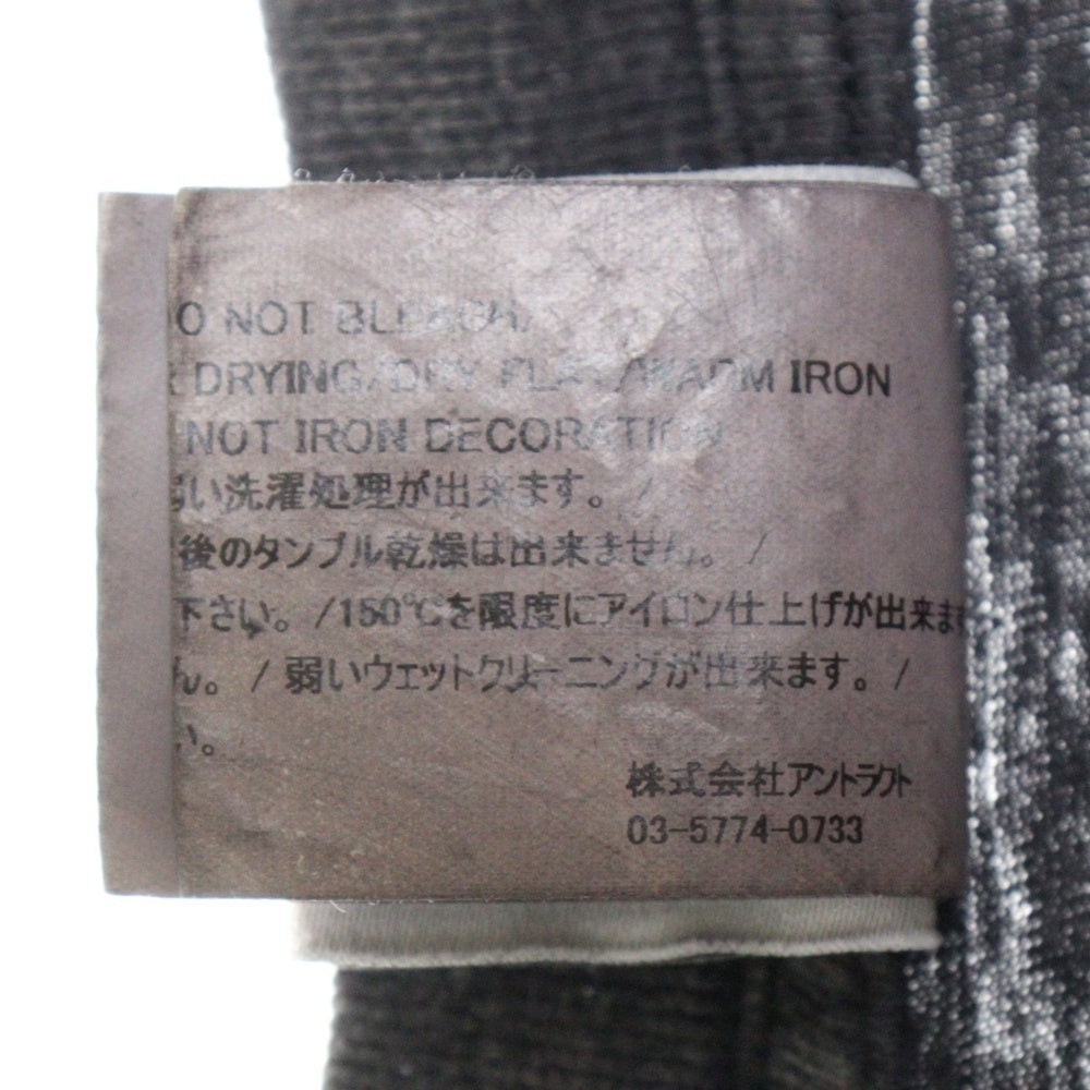 READY MADE(レディメイド) 24SS T-SHIRT PEACE ピース 両面プリント ダメージ加工 クルーネック カットソー 半袖Tシャツ ブラック RE-CO-BK-00-00-280