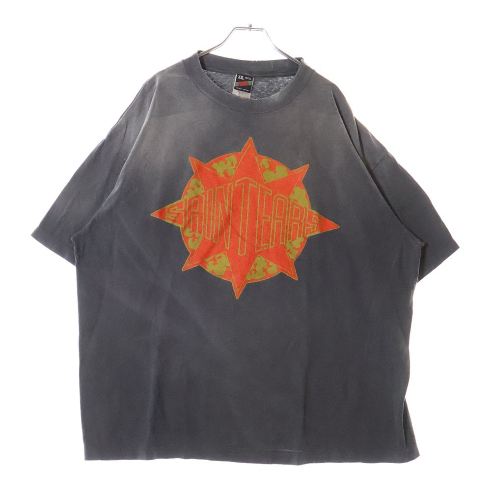 SAINT MICHAEL(セントマイケル) 24AW ×DENIM TEARS TEE ST TEARS デニムティアーズ 両面プリント クルーネック カットソー 半袖Tシャツ ブラック