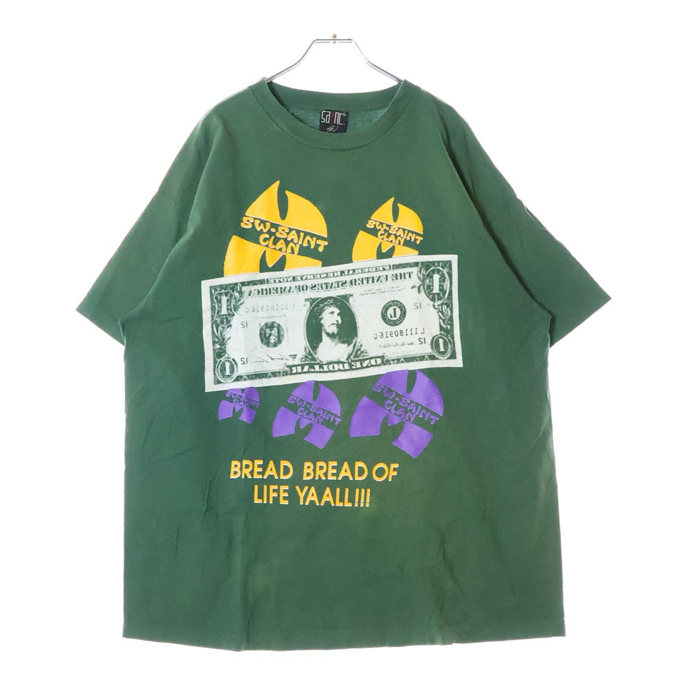 SAINT MICHAEL(セントマイケル) 24SS TEE SAINT CLAN セイント クラン クルーネック カットソー 半袖Tシャツ グリーン SM-YS8-0000-C16