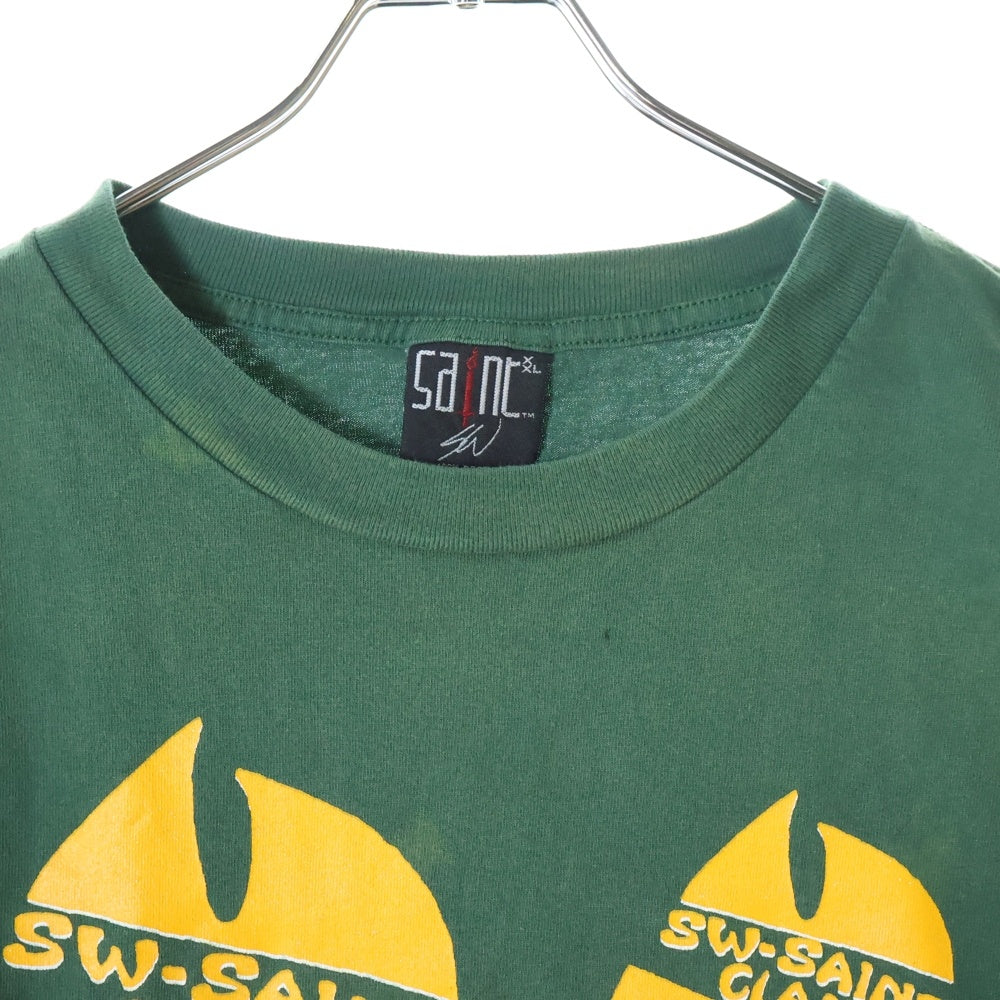 SAINT MICHAEL(セントマイケル) 24SS TEE SAINT CLAN セイント クラン クルーネック カットソー 半袖Tシャツ グリーン SM-YS8-0000-C16