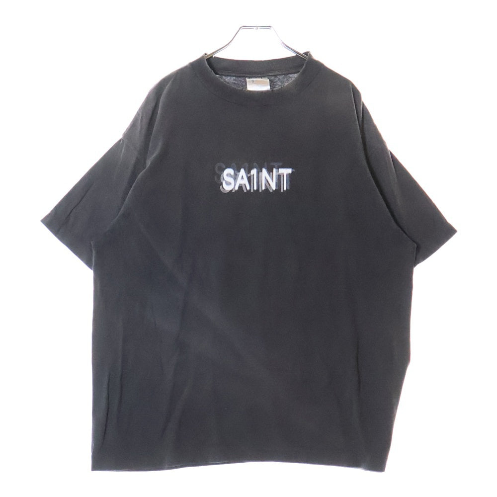 SAINT MICHAEL(セントマイケル) 24AW SEVEN DEADLY SS TEE セブン デッドリー 両面プリント ダメージ加工 クルーネック カットソー 半袖Tシャツ ブラック SM-YS1-0000-003