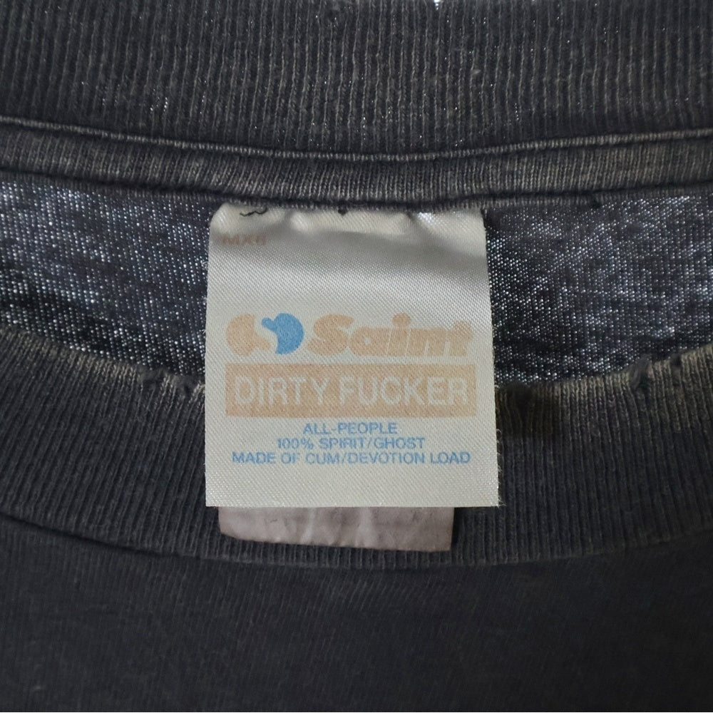 SAINT MICHAEL(セントマイケル) 24AW SEVEN DEADLY SS TEE セブン デッドリー 両面プリント ダメージ加工 クルーネック カットソー 半袖Tシャツ ブラック SM-YS1-0000-003