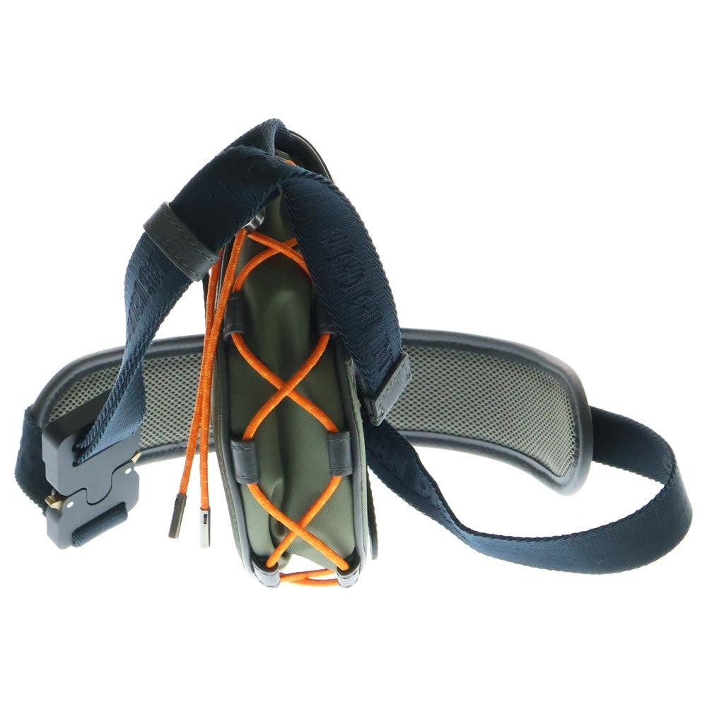 DIOR(ディオール) × SACAI MINI SADDLE BELT BAG NYLON サカイ ナイロン切替 レザー ミニ サドル ベルト ショルダー バッグ ネイビー/カーキ 1ADCA374USC