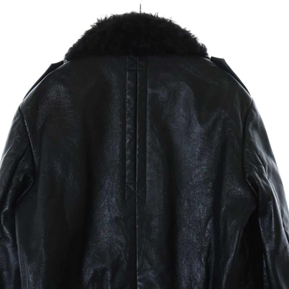SAINT LAURENT PARIS(サンローランパリ) ムートンカラー レザーボンバージャケット ブラック 484338