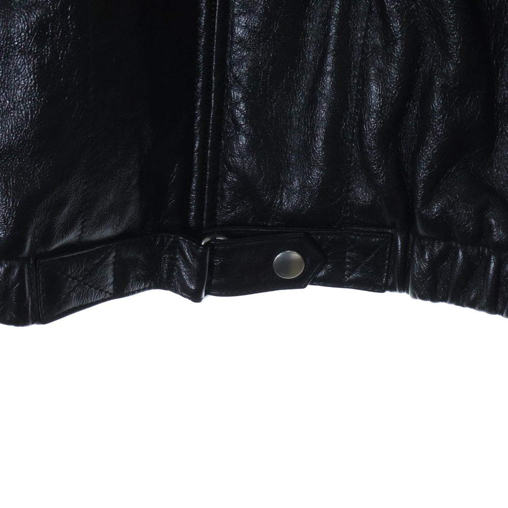 SAINT LAURENT PARIS(サンローランパリ) ムートンカラー レザーボンバージャケット ブラック 484338