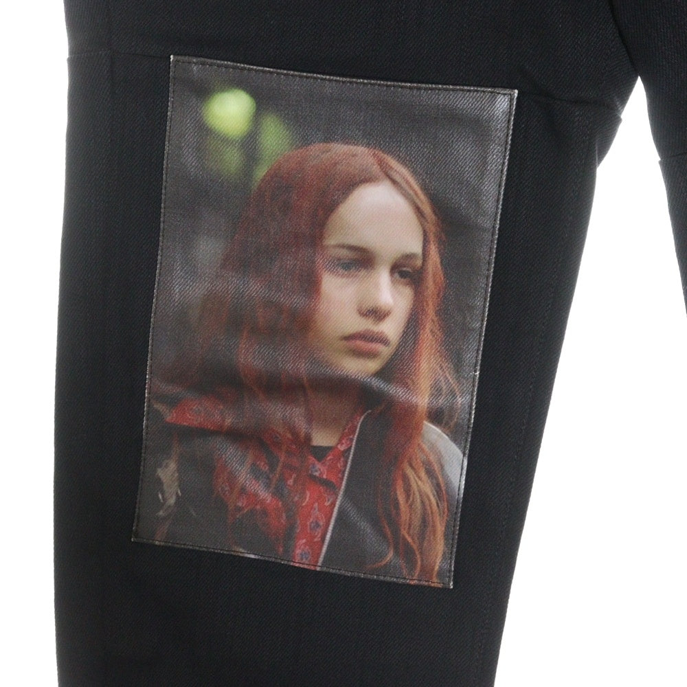 RAF SIMONS(ラフシモンズ) 18AW フォト ニーパッチ ストレート パンツ ブラック 182‐317