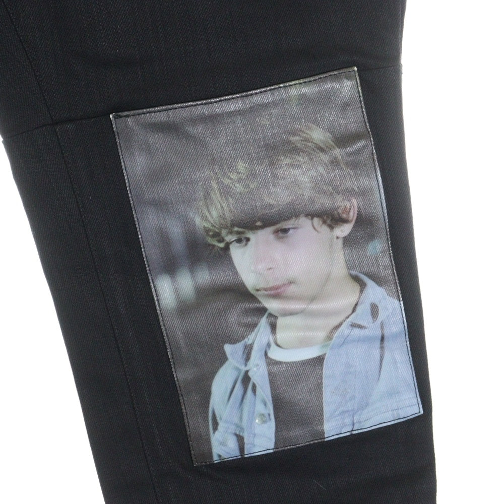 RAF SIMONS(ラフシモンズ) 18AW フォト ニーパッチ ストレート パンツ ブラック 182‐317