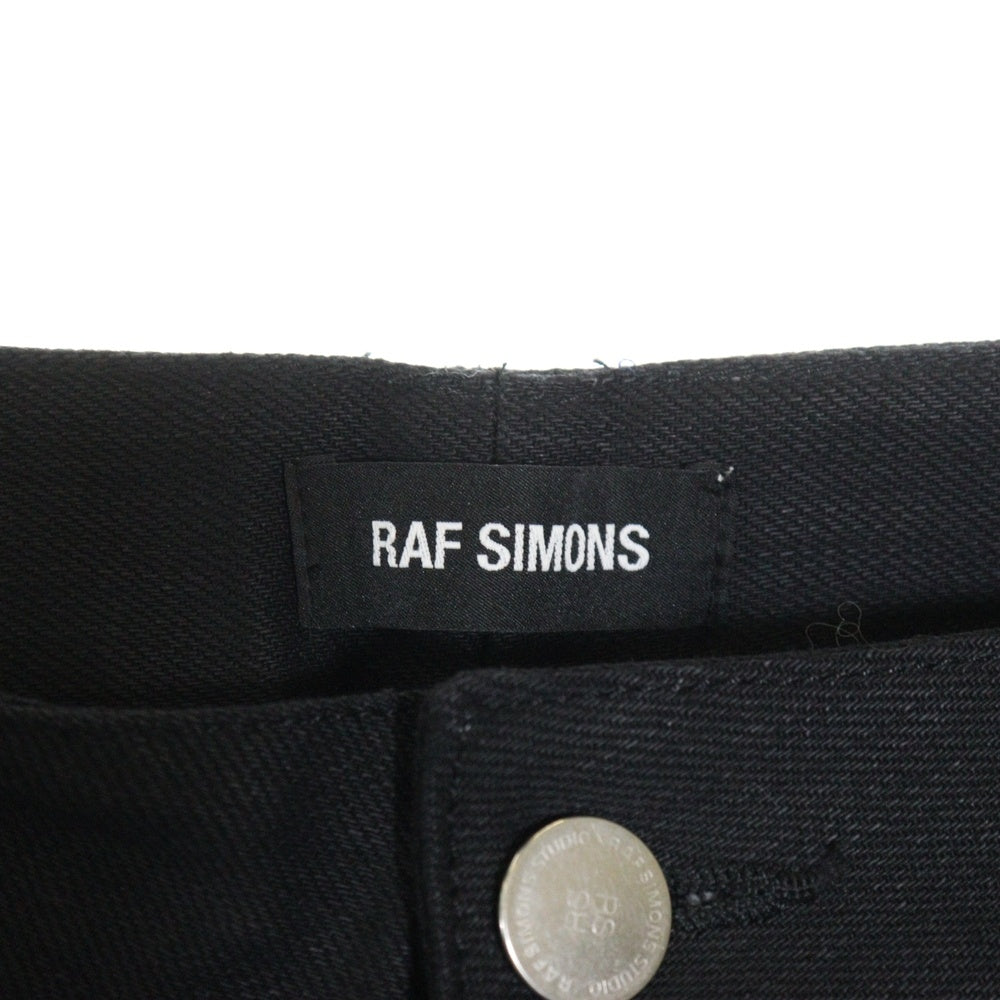 RAF SIMONS(ラフシモンズ) 18AW フォト ニーパッチ ストレート パンツ ブラック 182‐317