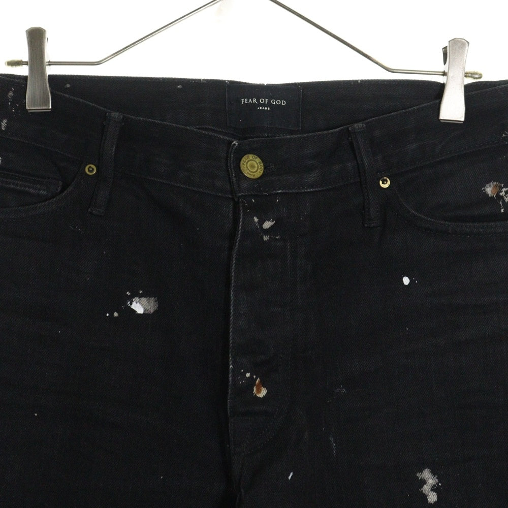 FEAR OF GOD(フィアオブゴッド) DENIM PAINTERS JEAN ブリーチ加工 スキニー デニムパンツ ブラック