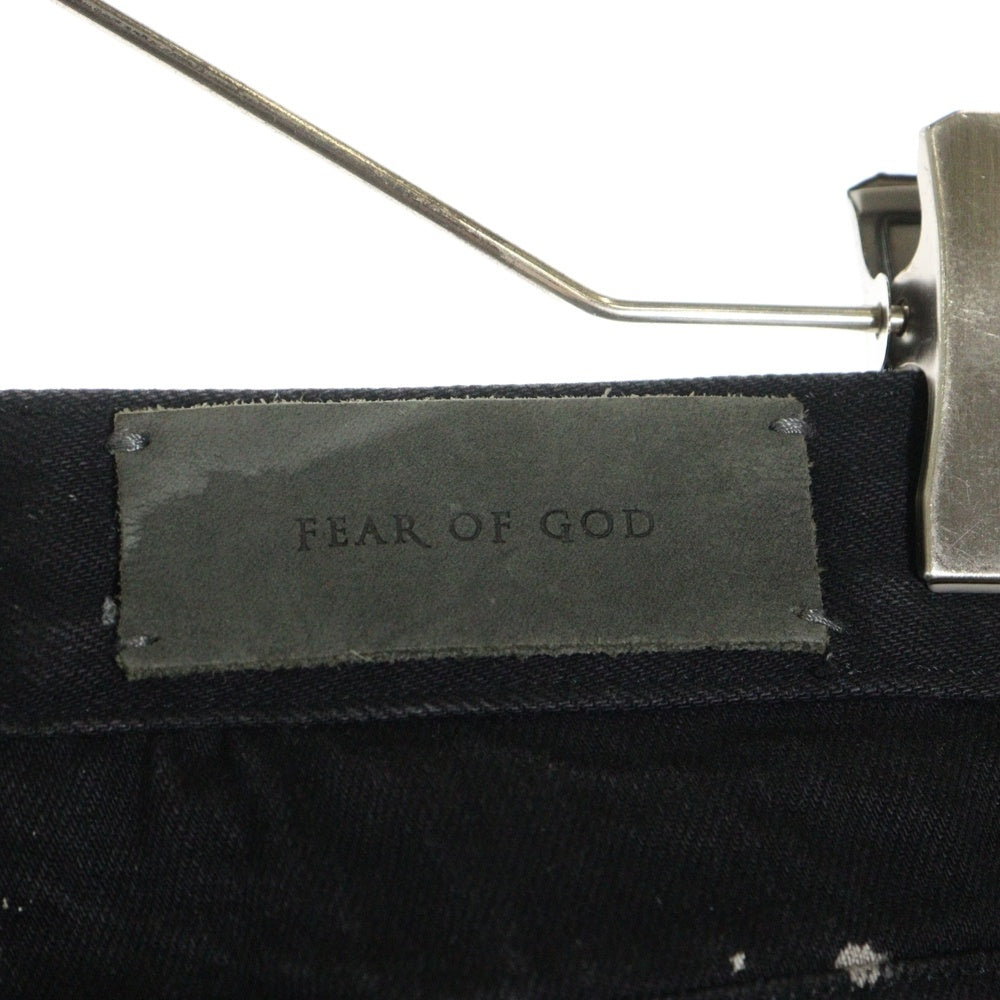 FEAR OF GOD(フィアオブゴッド) DENIM PAINTERS JEAN ブリーチ加工 スキニー デニムパンツ ブラック