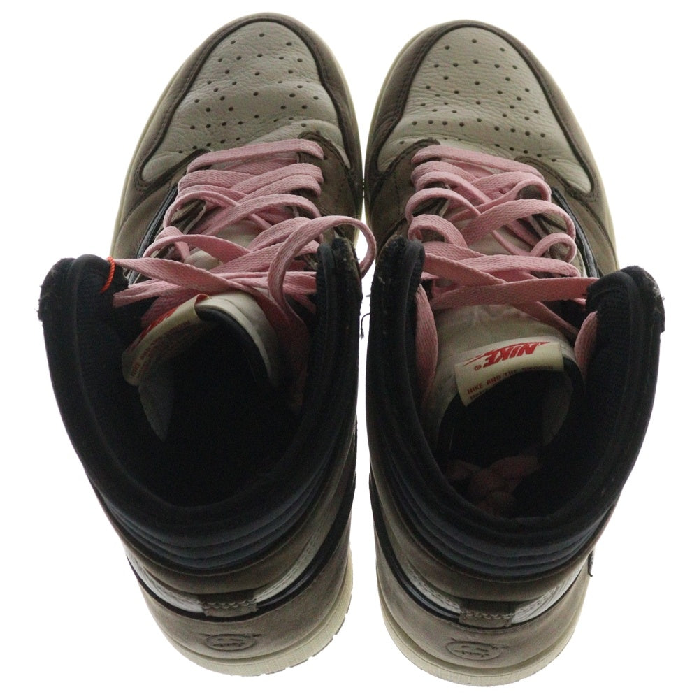 NIKE(ナイキ) ×TRAVIS SCOTT AIR JORDAN 1 HIGH OG TS SP トラヴィススコット エアジョーダン1 ハイカットスニーカー ブラウン US10/28cm CD4487-100