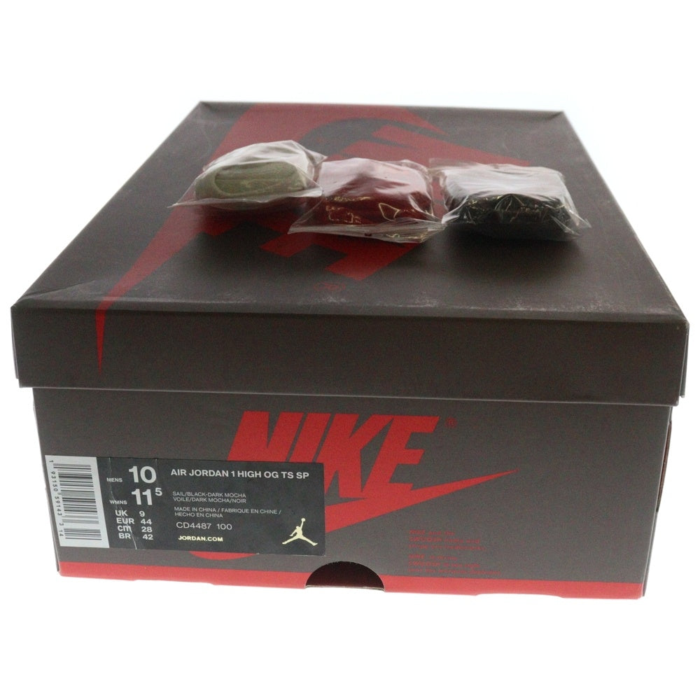 NIKE(ナイキ) ×TRAVIS SCOTT AIR JORDAN 1 HIGH OG TS SP トラヴィススコット エアジョーダン1 ハイカットスニーカー ブラウン US10/28cm CD4487-100