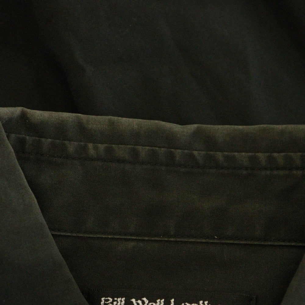 Bill Wall Leather/BWL(ビルウォールレザー) ラインストーン 比翼 レギュラーカラー 長袖シャツ ブラック SH4106AW
