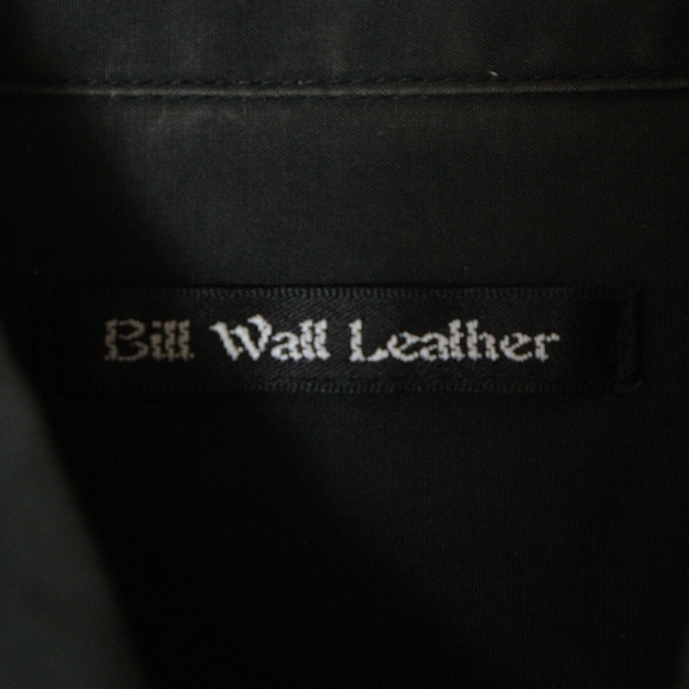 Bill Wall Leather/BWL(ビルウォールレザー) ラインストーン 比翼 レギュラーカラー 長袖シャツ ブラック SH4106AW