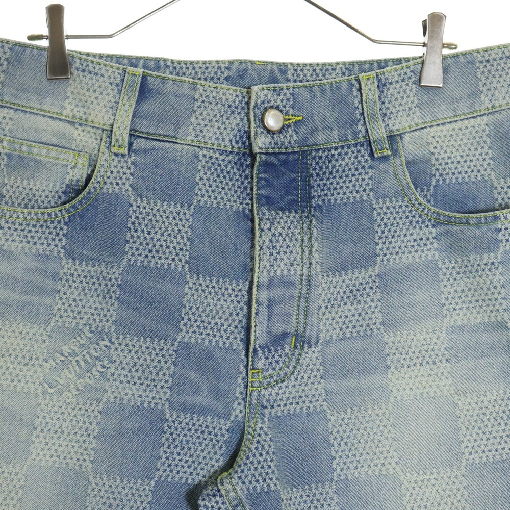 LOUIS VUITTON(ルイヴィトン) 24SS Damier Boots Cat Denim Pants ダミエ ブーツカット デニムパンツ インディゴ RM241 GRT HQD70E