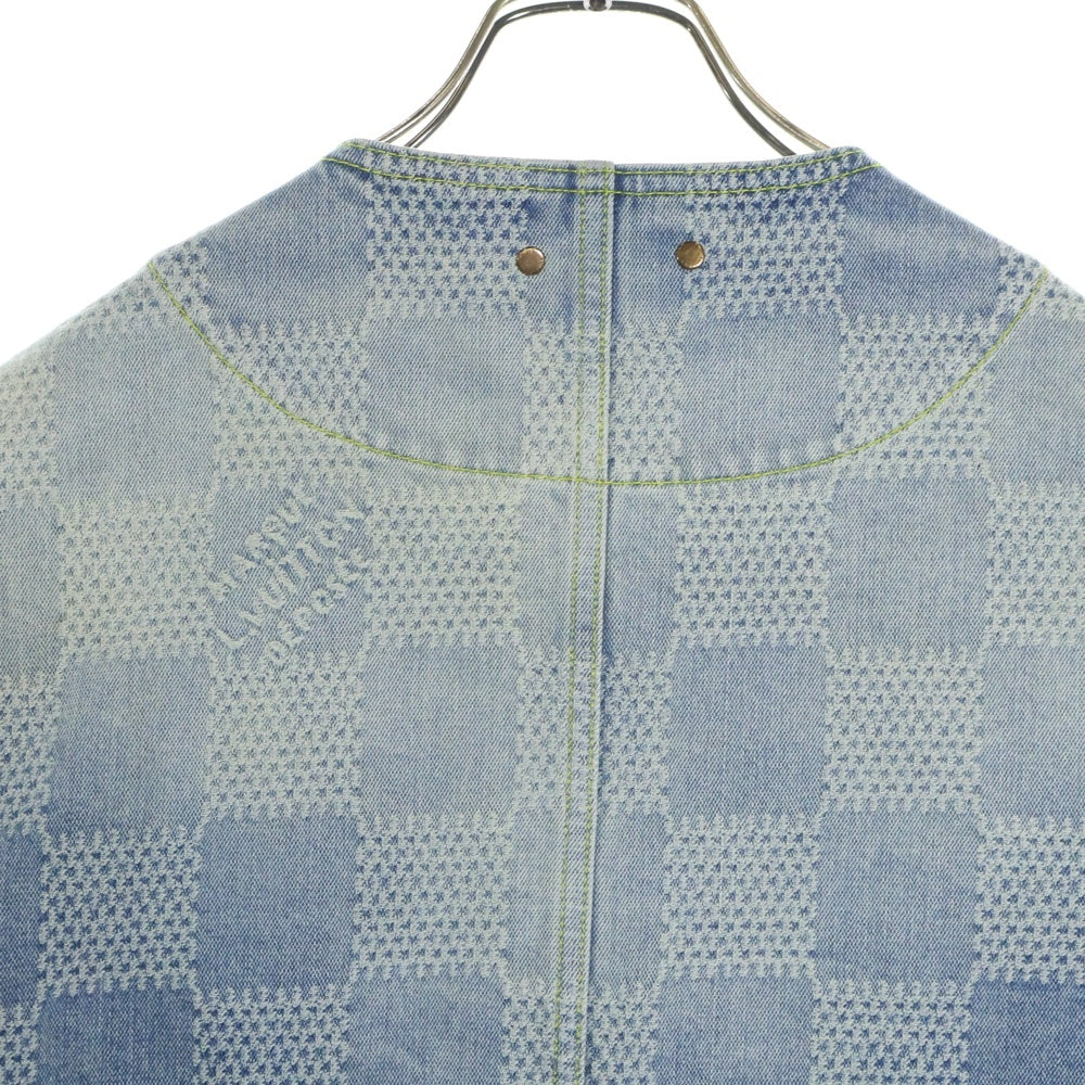 LOUIS VUITTON(ルイヴィトン) 24SS Damier Collarless Denim Jacket ダミエ ノーカラー デニム ジャケット インディゴ RM241 GRT HQA70W