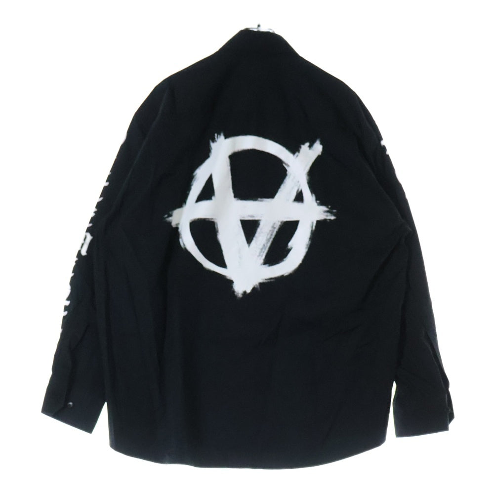 VETEMENTS(ヴェトモン) DOUBLE ANARCHY LOGO SHIRT ダブル アナーキー ロゴ 長袖シャツ ブラック UA53SH650B