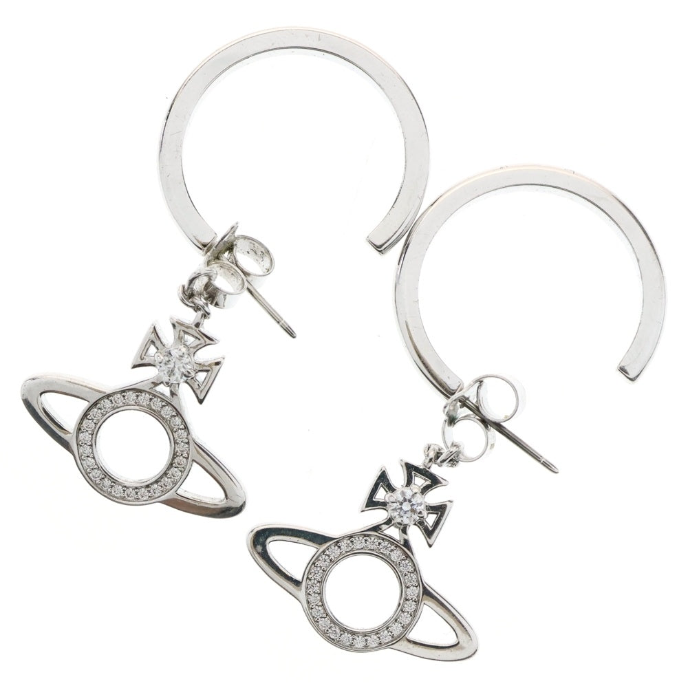 Vivienne Westwood(ヴィヴィアンウエストウッド) MIRANDAMIRANDA ミランダ オーブモチーフ ラインストーン フープ ピアス シルバー