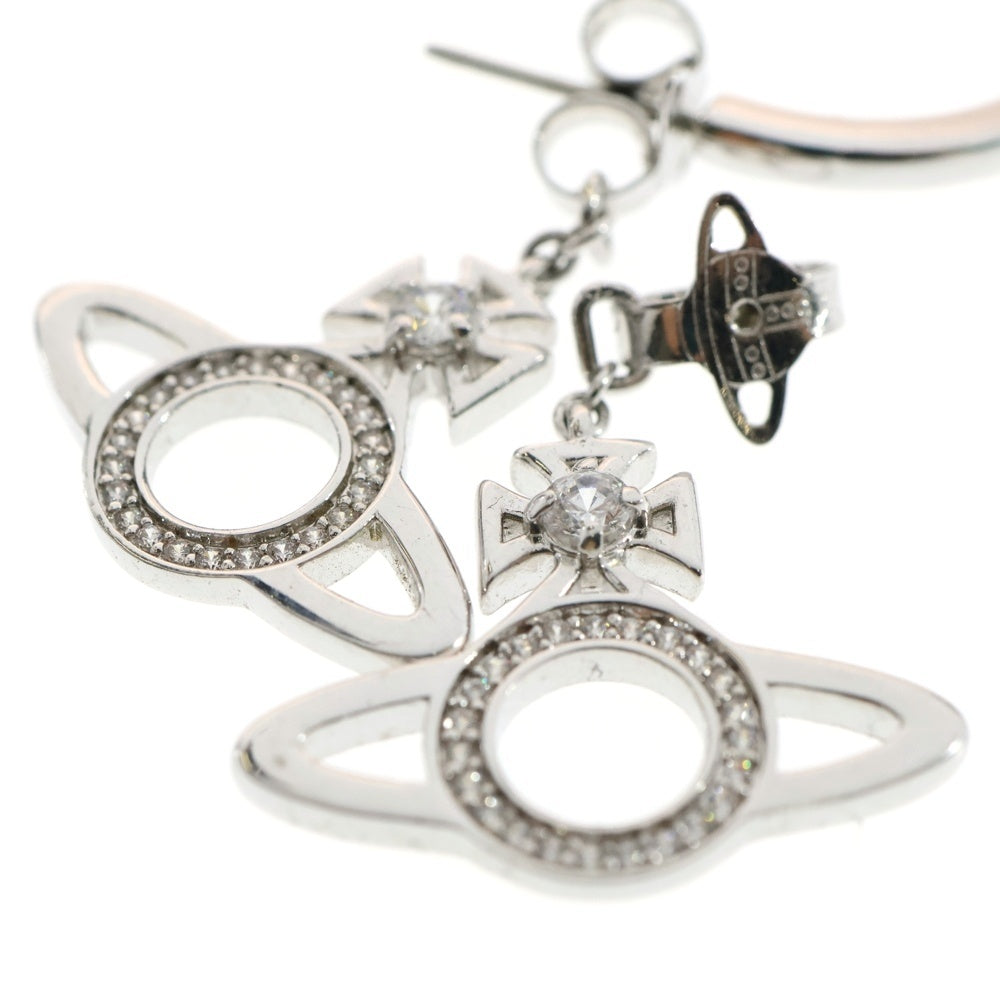 Vivienne Westwood(ヴィヴィアンウエストウッド) MIRANDAMIRANDA ミランダ オーブモチーフ ラインストーン フープ ピアス シルバー
