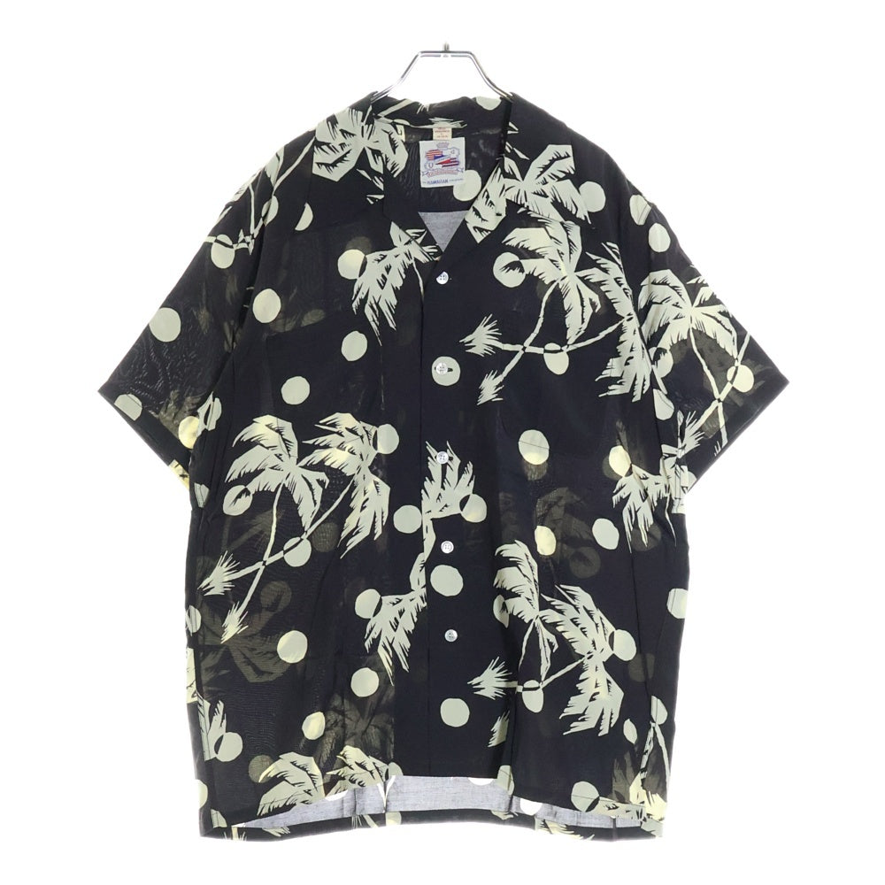 SUN SURF(サンサーフ) DUKE KAHANAMOKU SP MOONLIGHT PALM TREE ALOHA SHIRT デュークカハナモク ムーンライトパームツリー 総柄プリント 半袖アロハシャツ ブラック DK36980