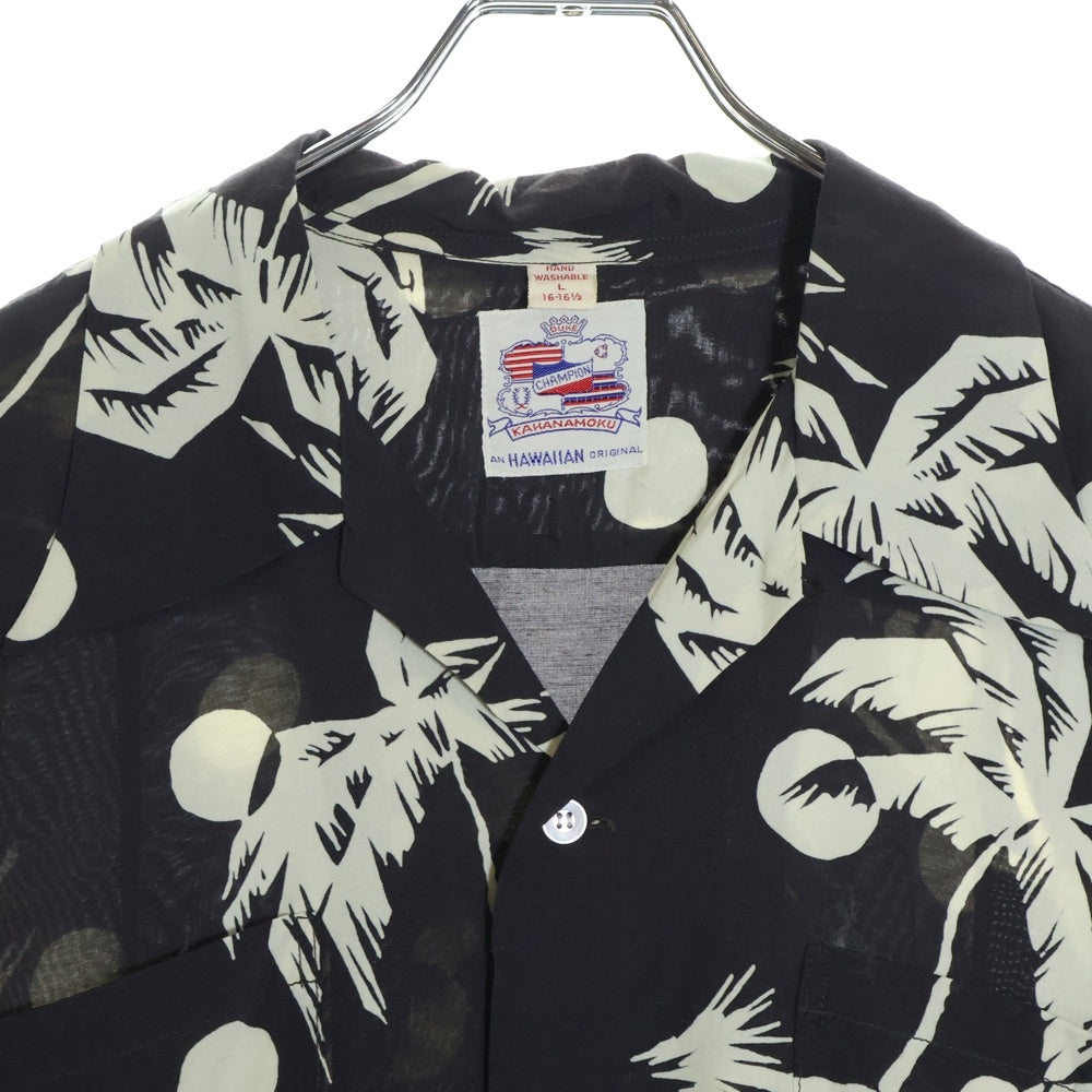 SUN SURF(サンサーフ) DUKE KAHANAMOKU SP MOONLIGHT PALM TREE ALOHA SHIRT デュークカハナモク ムーンライトパームツリー 総柄プリント 半袖アロハシャツ ブラック DK36980