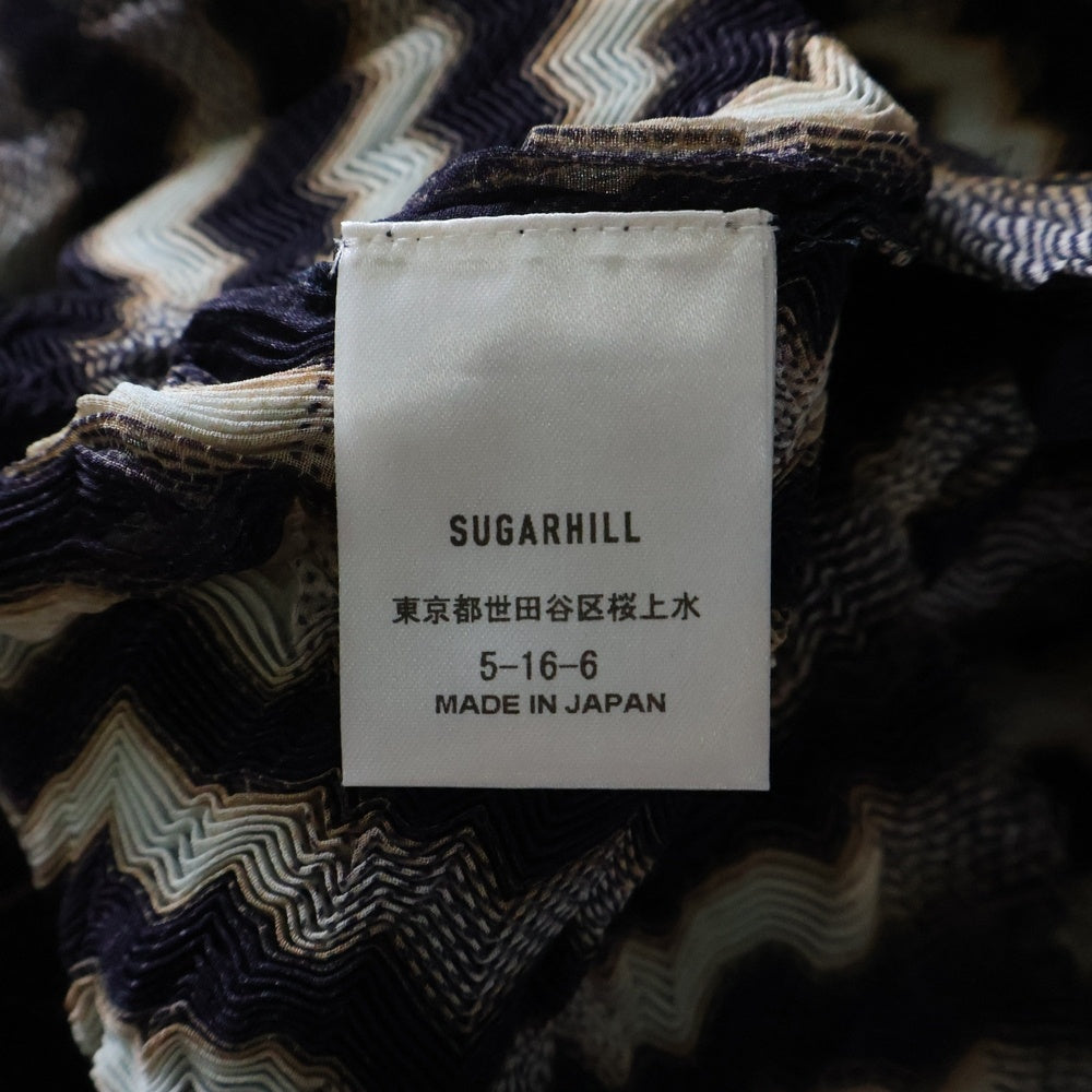 SUGARHILL(シュガーヒル) 23AW SHEER PLEATED OMBRE PLAID TOPS シアープリーツ オンブレ プレード 長袖 トップス ホワイト/ネイビー 23AWSH18
