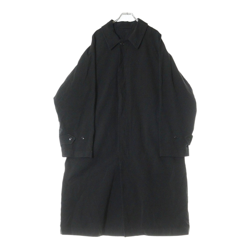 COMOLI(コモリ) 24AW 製品染 比翼 コットン バルカラー コート ブラック A03-04018