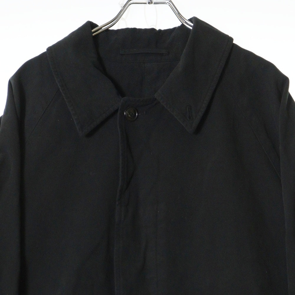 COMOLI(コモリ) 24AW 製品染 比翼 コットン バルカラー コート ブラック A03-04018