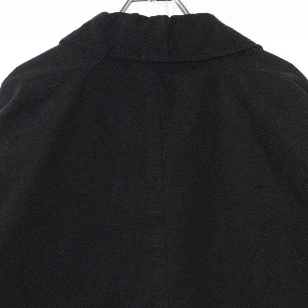 COMOLI(コモリ) 24AW 製品染 比翼 コットン バルカラー コート ブラック A03-04018