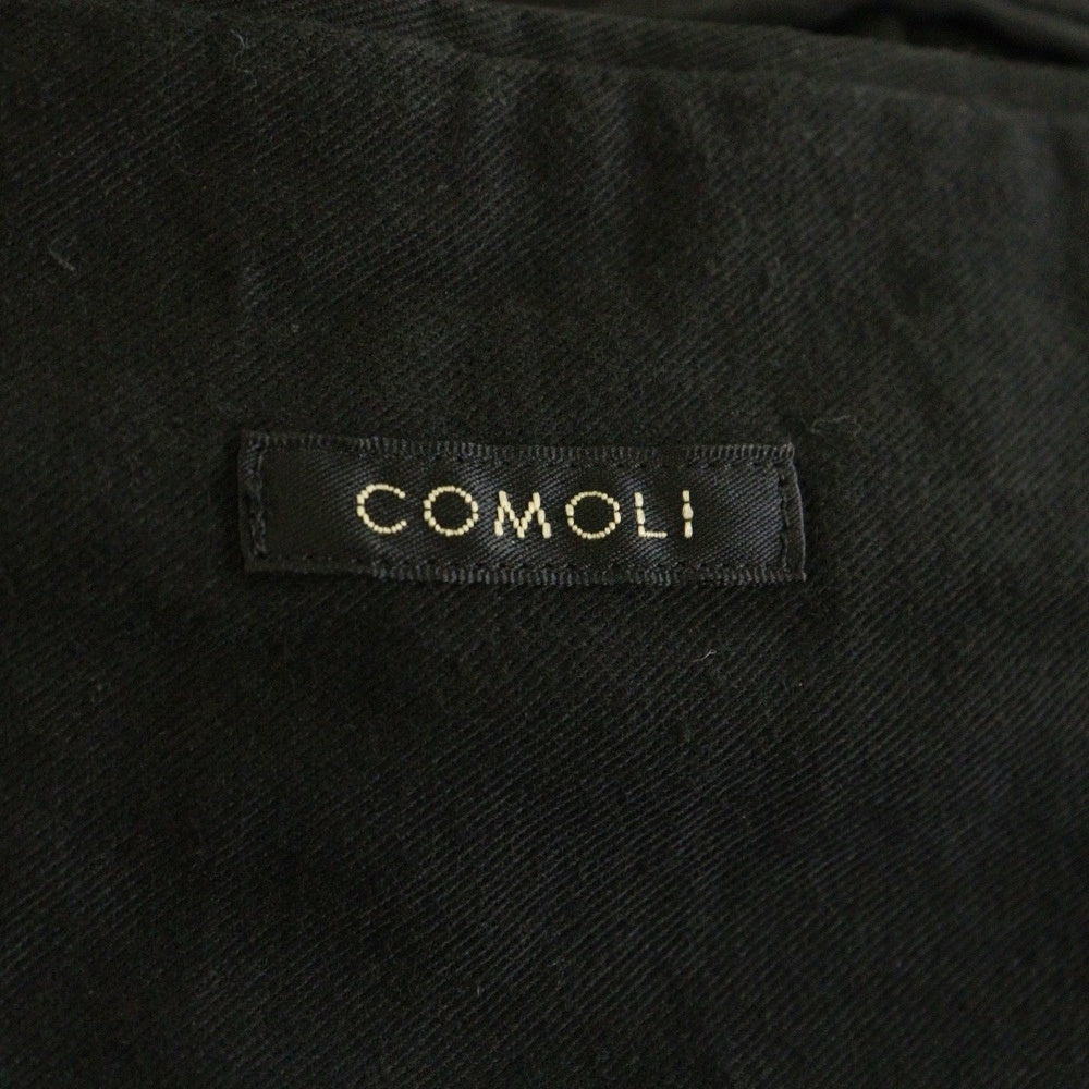 COMOLI(コモリ) 24AW 製品染 比翼 コットン バルカラー コート ブラック A03-04018