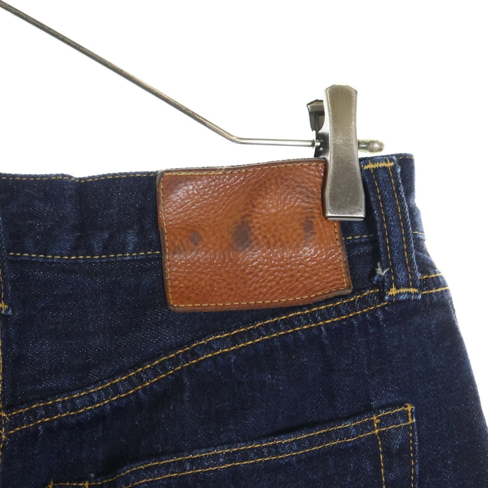 AUBERGE(オーベルジュ) CARIB XX カリブ レザーパッチ ボタンフライ ストレート デニムパンツ インディゴ