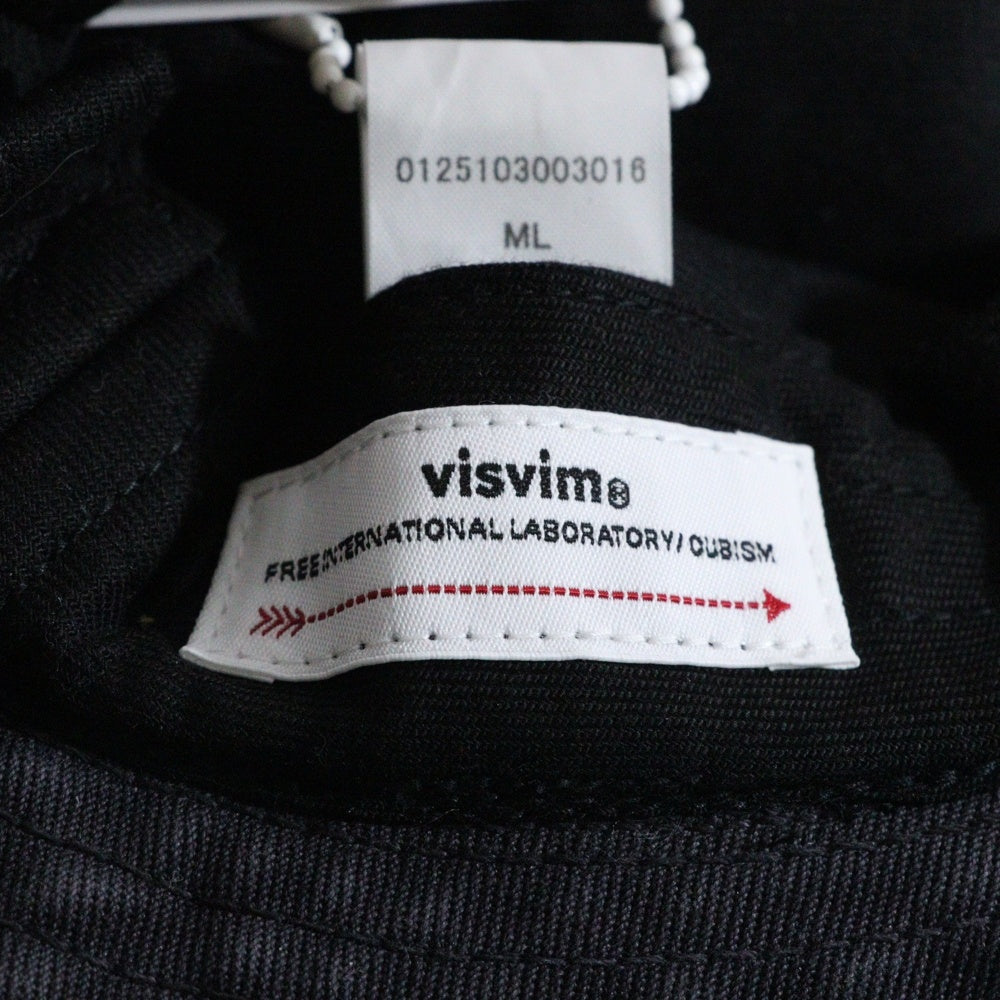VISVIM(ヴィスヴィム) 25SS BUCKLEY CAP DMGD ロゴエンブロイダリー コットン バックリーキャップ 帽子 ブラック 0125103003016