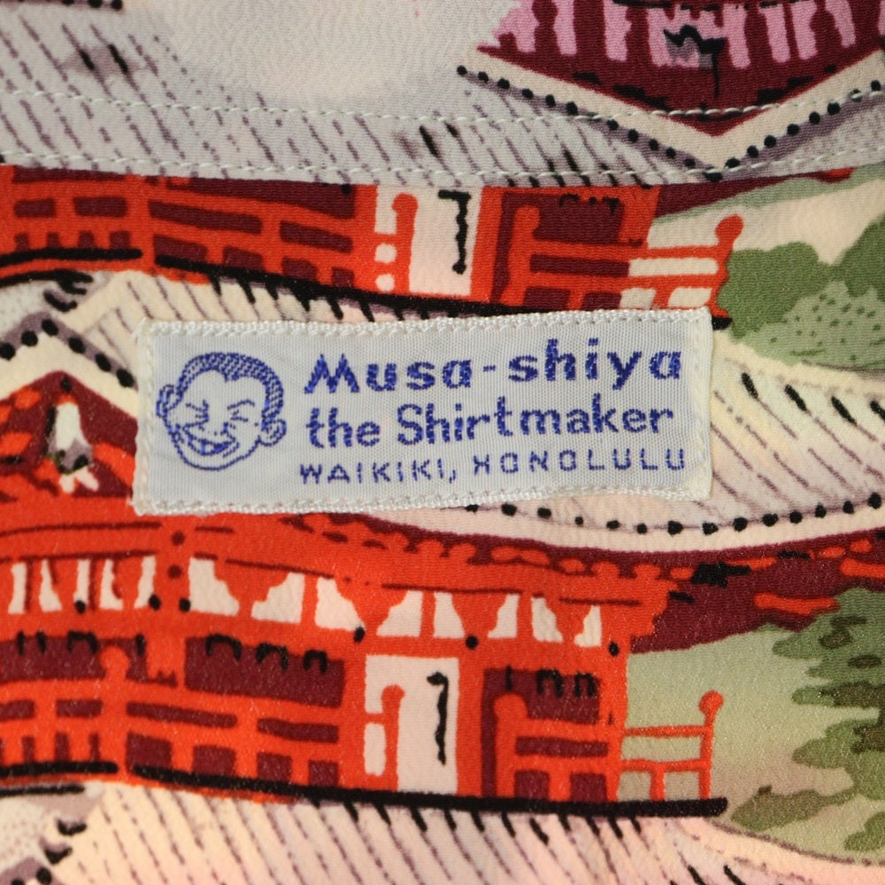 SUN SURF(サンサーフ) THE PAGODA IN FULL BLOOM RAYON ALOHA SHIRT ザパゴダインフルブルーム 半袖レーヨン アロハ オープンカラーシャツ ライトグリーン SS37858