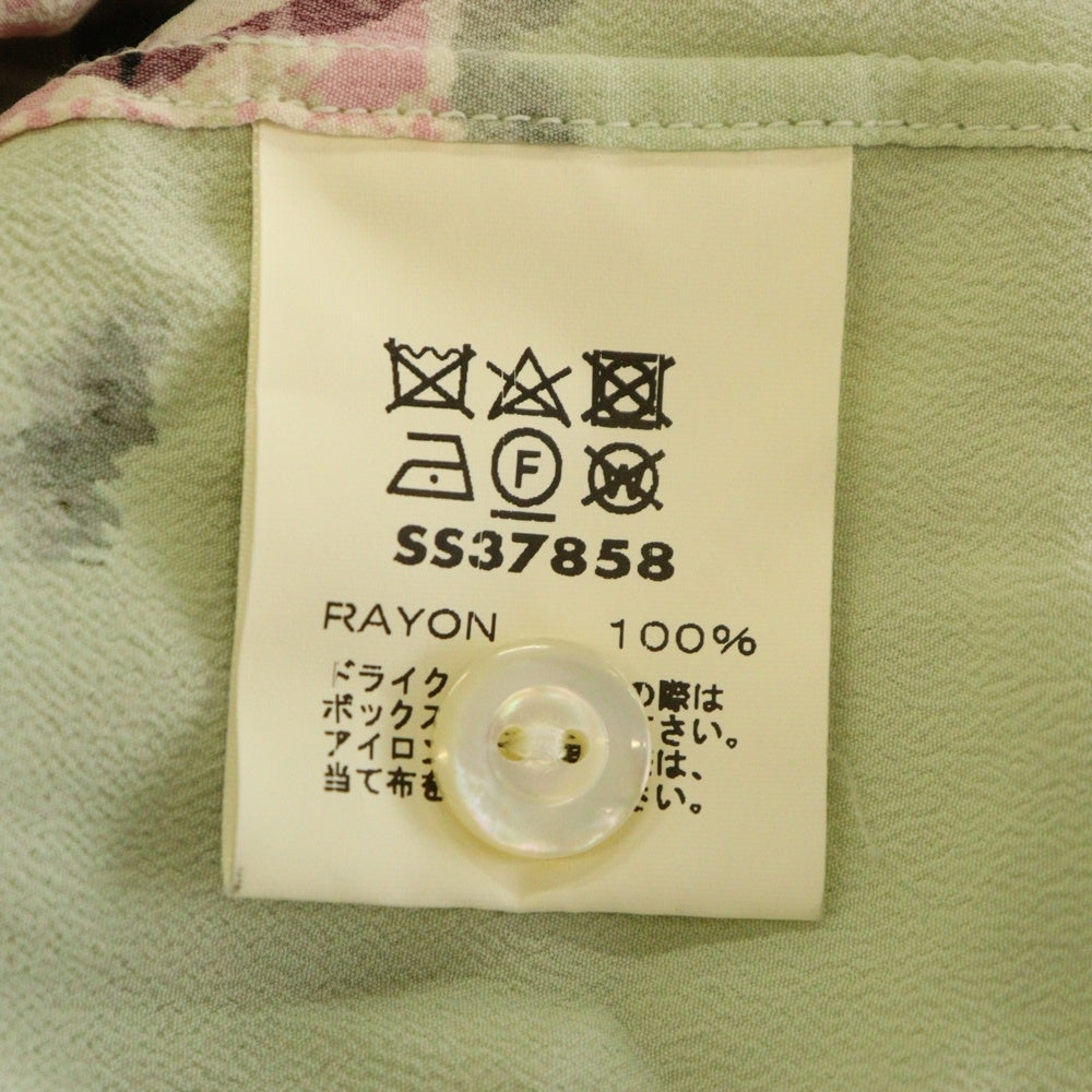 SUN SURF(サンサーフ) THE PAGODA IN FULL BLOOM RAYON ALOHA SHIRT ザパゴダインフルブルーム 半袖レーヨン アロハ オープンカラーシャツ ライトグリーン SS37858