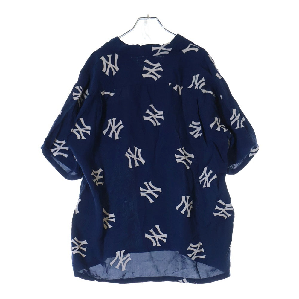 SUN SURF(サンサーフ) 22SS × BEAMS × MLB ビームス エムエルビー ニューヨークヤンキース 総柄プリント アロハシャツ ネイビー SS38979BM